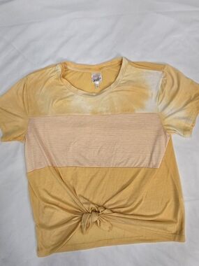 Belle Du Jour Yellow Tie-Knot Striped Tee